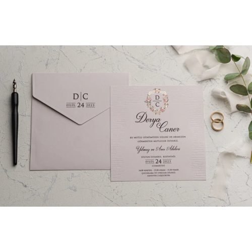 9227 - Dombornyomott Esküvői Meghívó