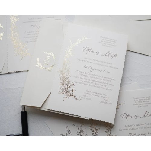 9229 - Dombornyomott Esküvői Meghívó 