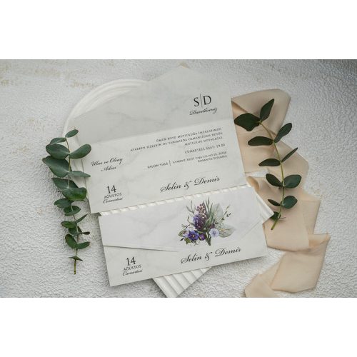 9315 - Virágos esküvői meghívó