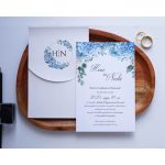 9327 - Kék virágos esküvői meghívó