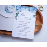 9327 - Kék virágos esküvői meghívó