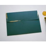 Z9317 - Aranyozott sötét zöld díszboríték - 20 x 14 cm