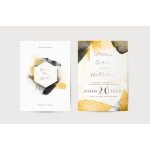 EM06 - Akvarell hatású esküvői meghívó