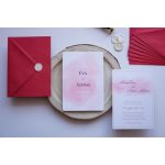 EM13 - Két oldalas Akvarell hatású esküvői meghívó