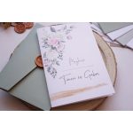 EM21 - Kinyitható virágmintás esküvői meghívó