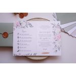 EM21 - Kinyitható virágmintás esküvői meghívó