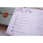 EM21 - Kinyitható virágmintás esküvői meghívó