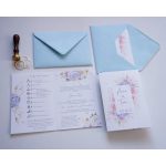 EM26 - Kinyitható Hortenziás esküvői meghívó