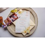 EM33 - Fényképes napraforgó mintás esküvői meghívó