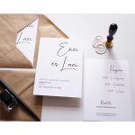 EM38 - Két oldalas Minimalista esküvői meghívó