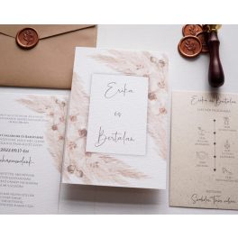 EM40 - Két oldalas Pampafüves esküvői meghívó