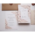 EM40 - Két oldalas Pampafüves esküvői meghívó