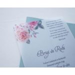 EM53 - Bazsarózsás áttetsző esküvői meghívó