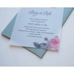 EM53 - Bazsarózsás áttetsző esküvői meghívó