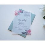 EM53 - Bazsarózsás áttetsző esküvői meghívó