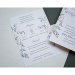 EM54 - Két oldalas virágmintás esküvői meghívó