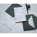 EM54 - Két oldalas virágmintás esküvői meghívó