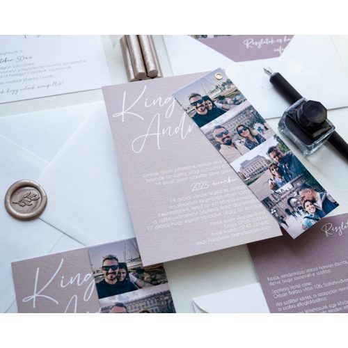 EM57 - Fényképes minimalista esküvői meghívó