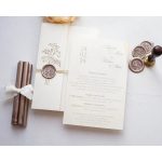 9279 - Krém tokos elegáns esküvői meghívó