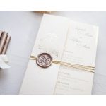 9279 - Krém tokos elegáns esküvői meghívó
