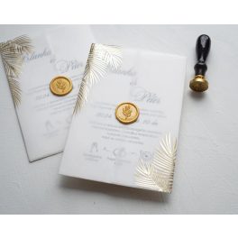 9328 - Arany leveles Esküvői meghívó