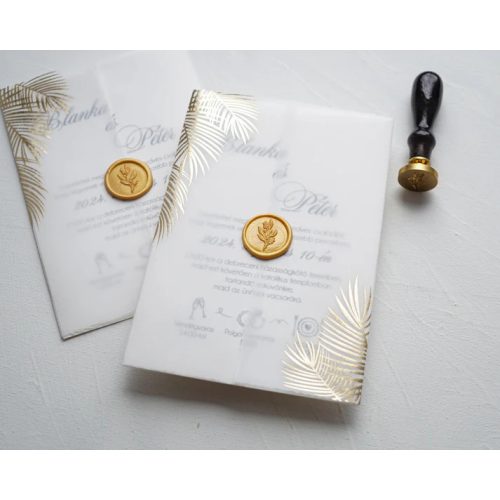 9328 - Arany leveles Esküvői meghívó