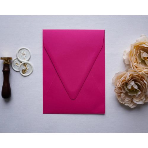 Magenta színű rövidebb oldalon nyíló díszboríték - i8