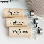 Natúr névre szóló üvegkulacs személyes tulajdonságokkal