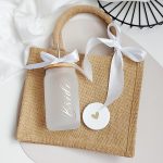 Feliratozott üveg pohár bambusz tetővel