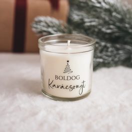 Illatgyertya 'Boldog Karácsonyt' felirattal