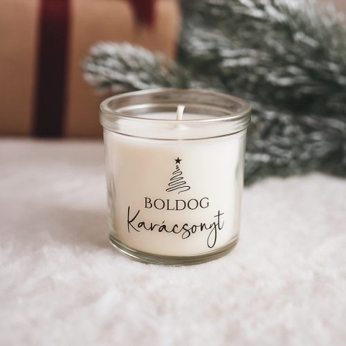 Illatgyertya 'Boldog Karácsonyt' felirattal