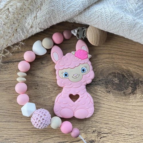 Láma cumilánc rágókával - rózsaszín