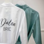 Készülődős köntös egyedi felirattal - türkiz