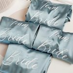 Készülődős köntös egyedi felirattal - türkiz