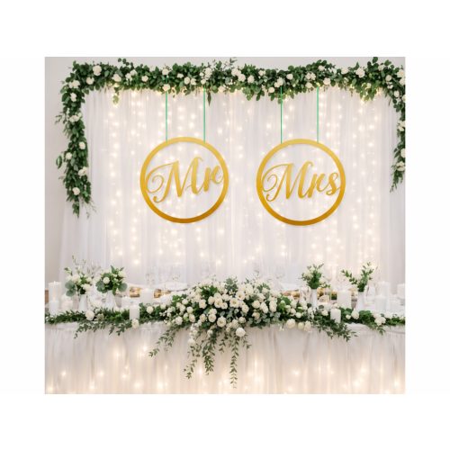 Mr&Mrs karika szett arany-metál 2db
