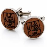 Fa mandzsettagomb egyedi gravírozással - ezüst - 16 mm