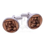 Fa mandzsettagomb egyedi gravírozással - ezüst - 16 mm