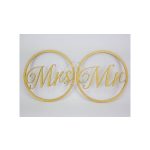 Mr&Mrs karika szett arany-metál 2db