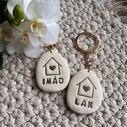 Páros kulcstartó IMÁD-LAK felirattal