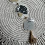 Függő dekoráció a baba születési adataival 